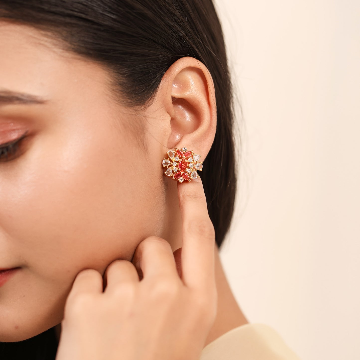 Sophia Pink Stud Earrings