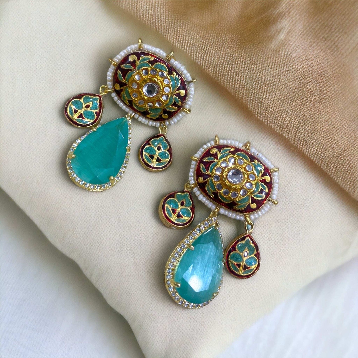 Aria Maroon Fusion Necklace Set - Pirohee by parul sharma