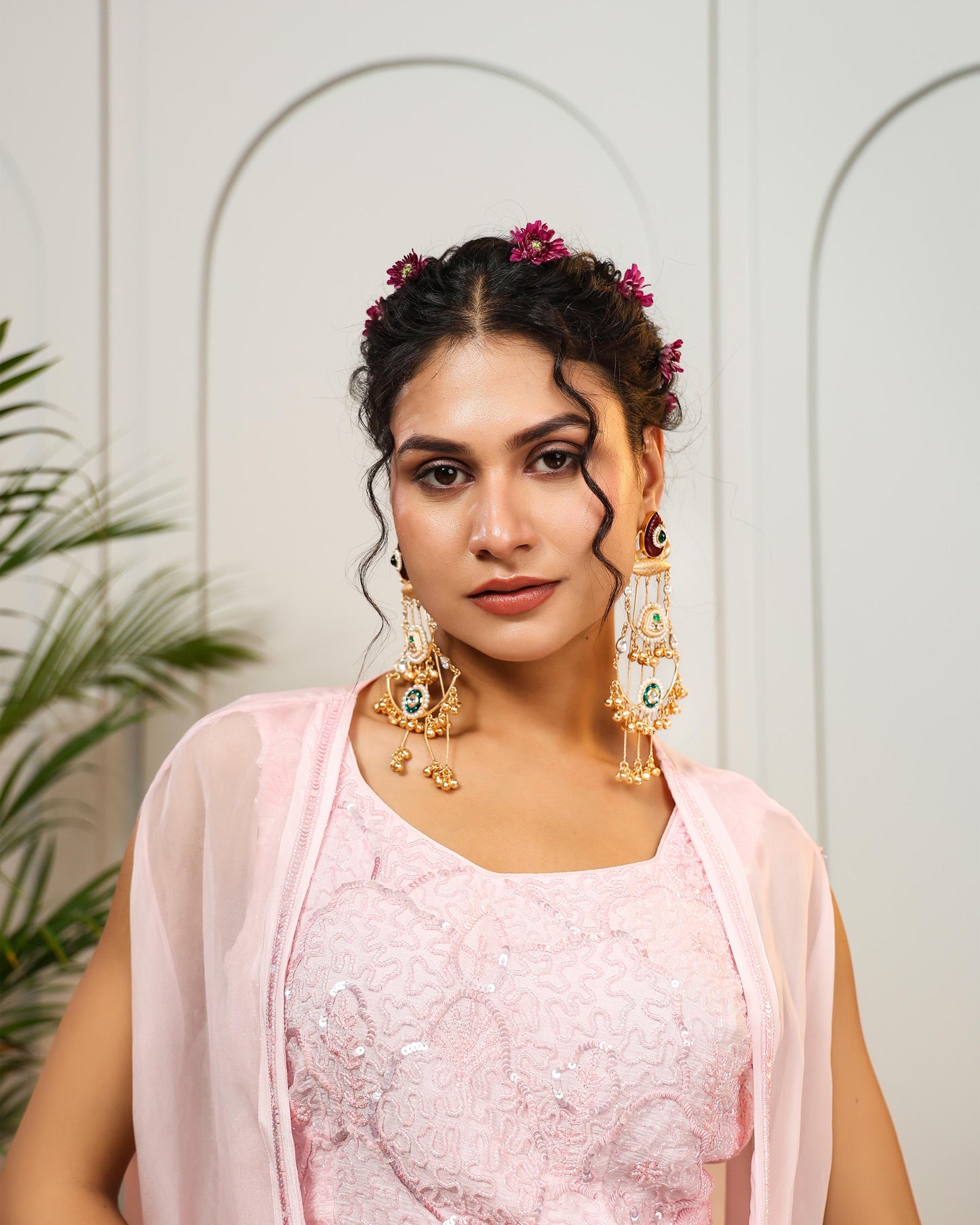 Pashma chandelier earrings (Invisible kaan chain included)