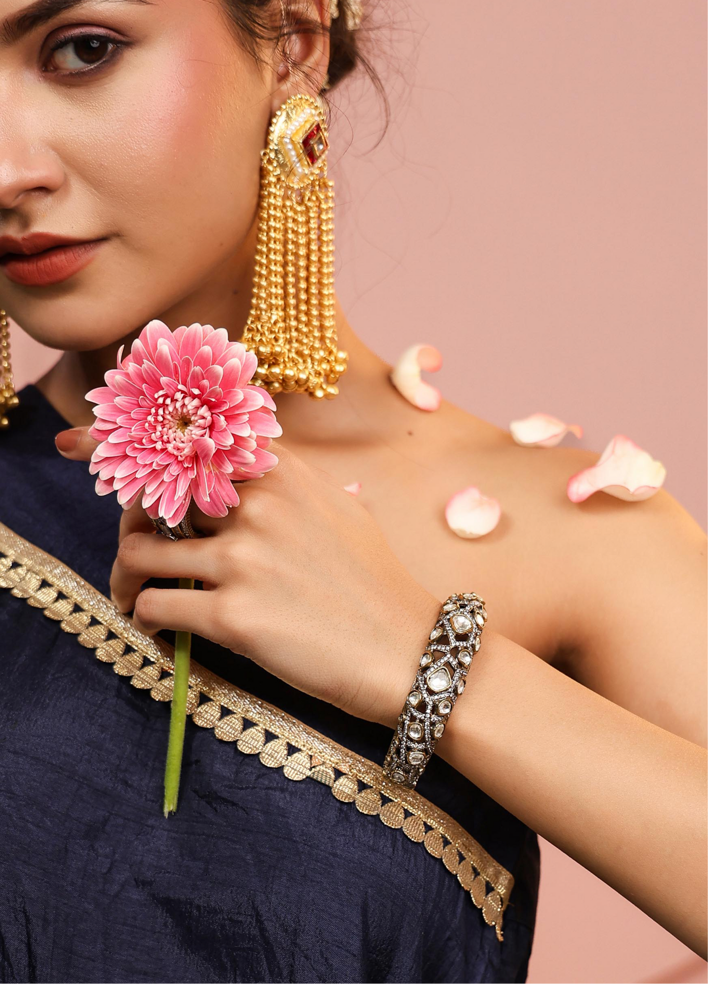 Roohin Adjustable Polki Kada