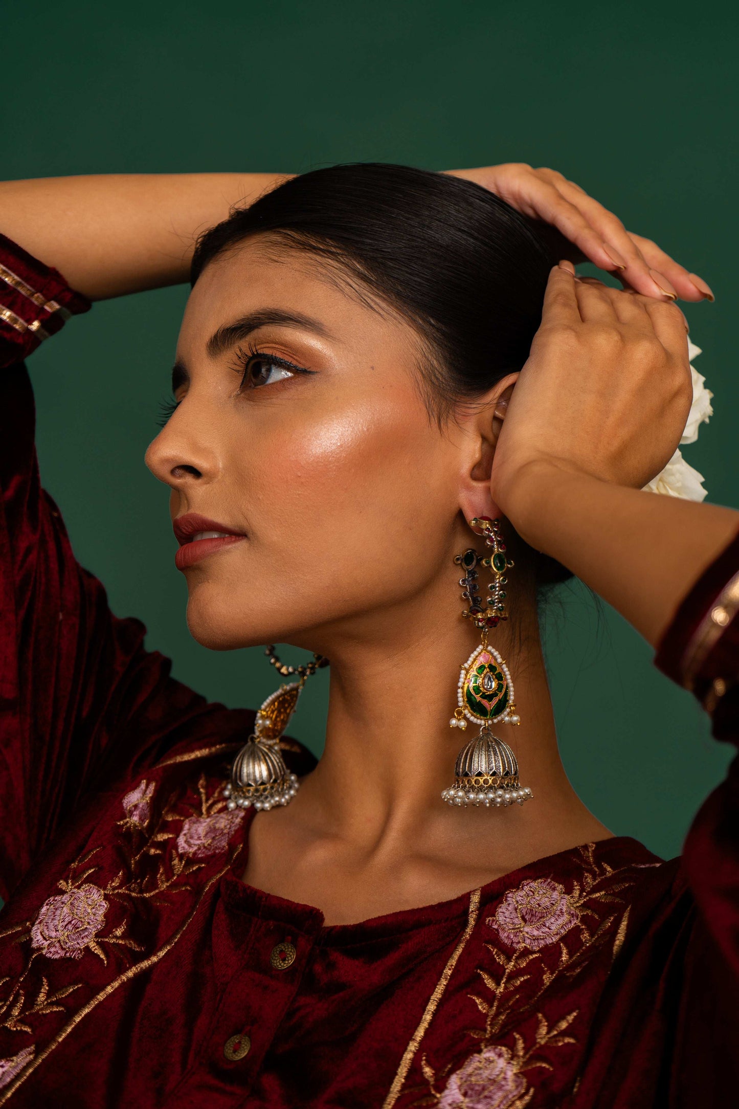 Krithika Jhumka Earrings - Pirohee by parul sharma