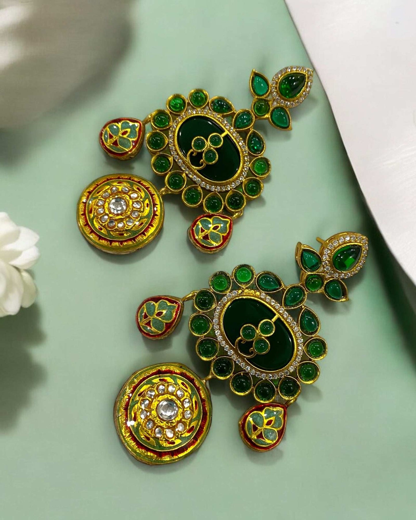 Alvira Dark Green Jadau Hasli
Set - Pirohee by parul sharma