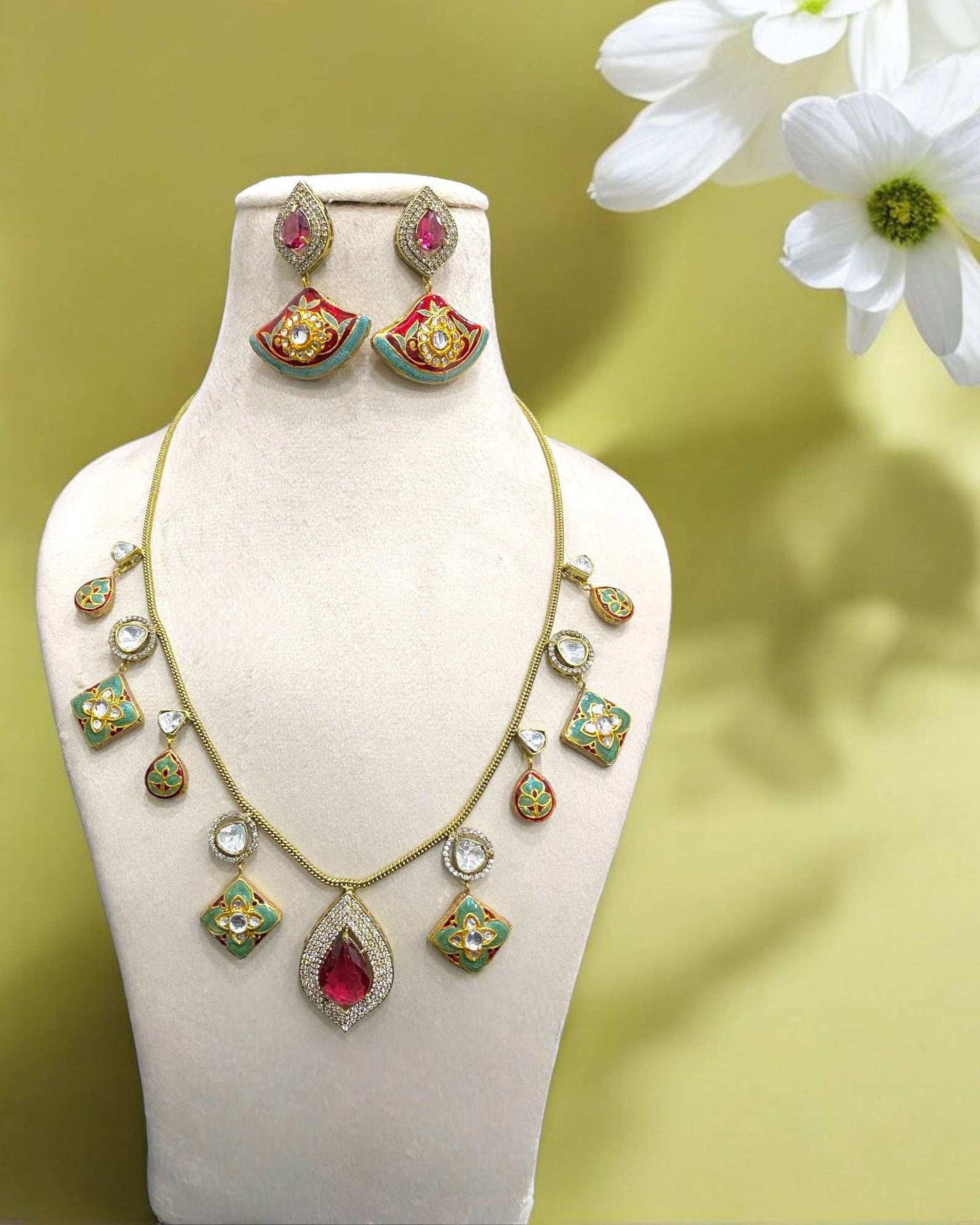 Leilah Fusion Necklace Set - Pirohee by parul sharma