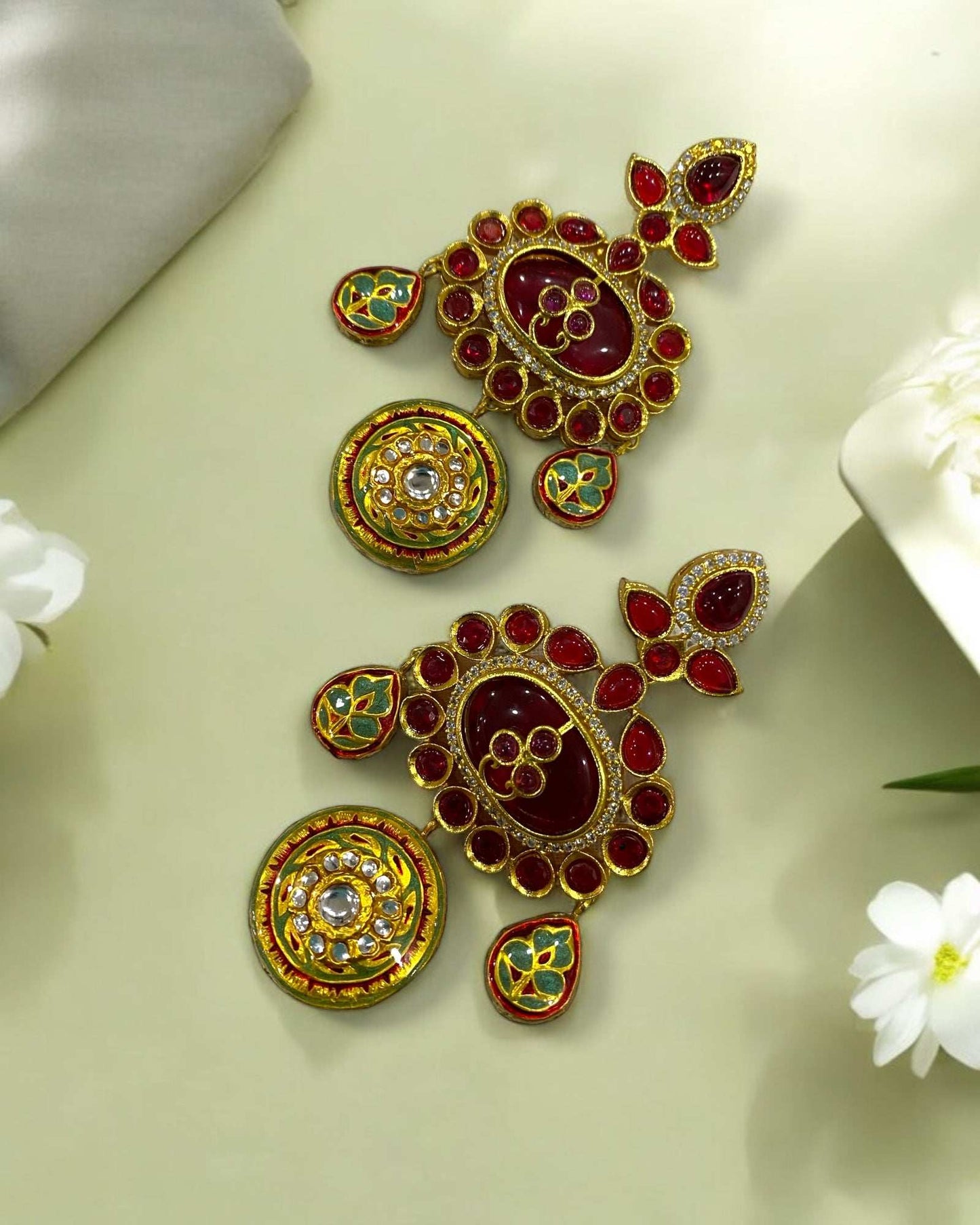 Alvira Maroon Red Jadau Hasli
Set - Pirohee by parul sharma