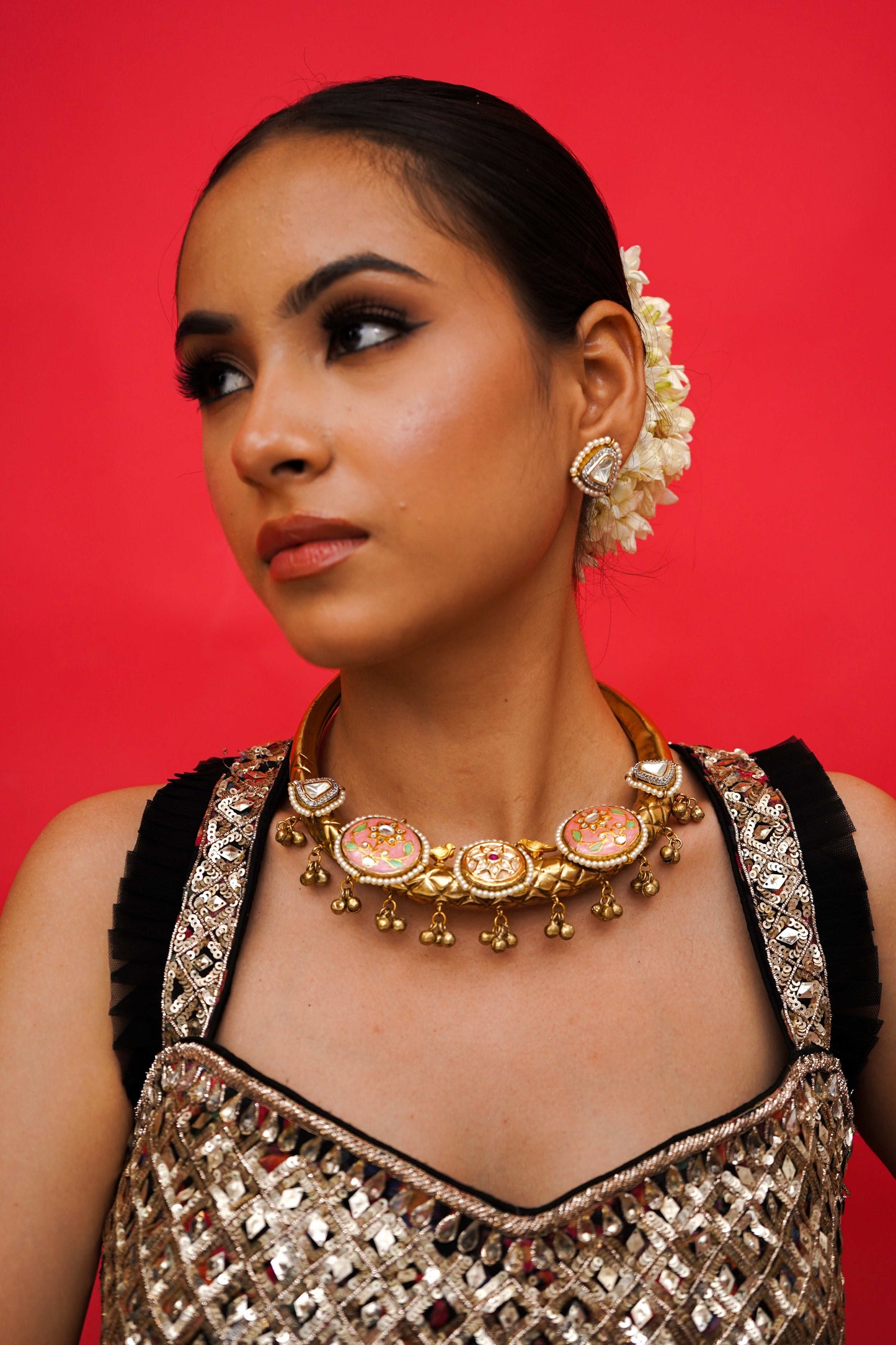Sajili Meenakari Hasli Set - Pirohee by parul sharma