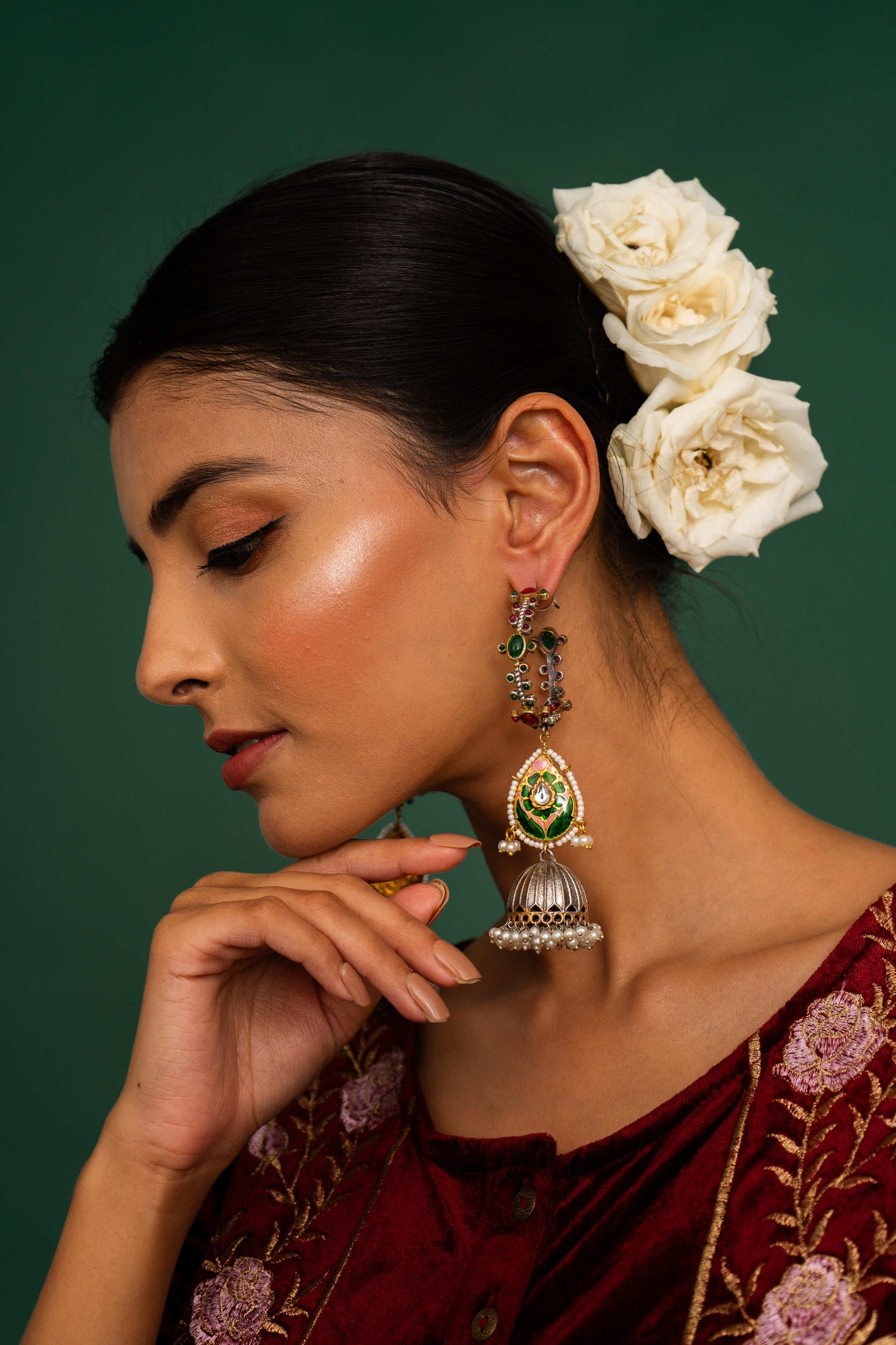 Krithika Jhumka Earrings - Pirohee by parul sharma