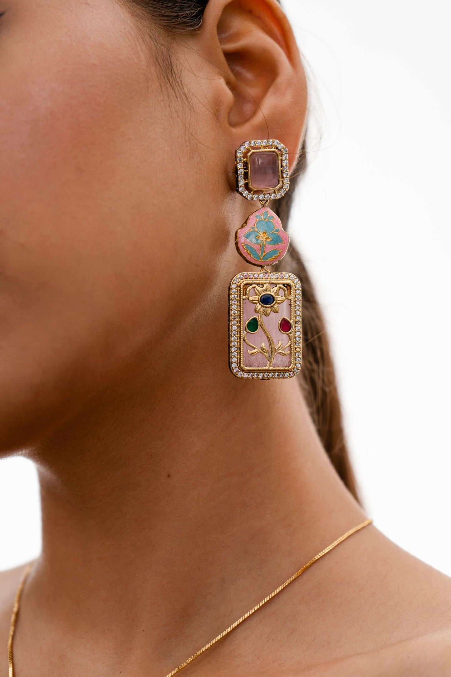 Parisa Pink Fusion Necklace Set - Pirohee by parul sharma