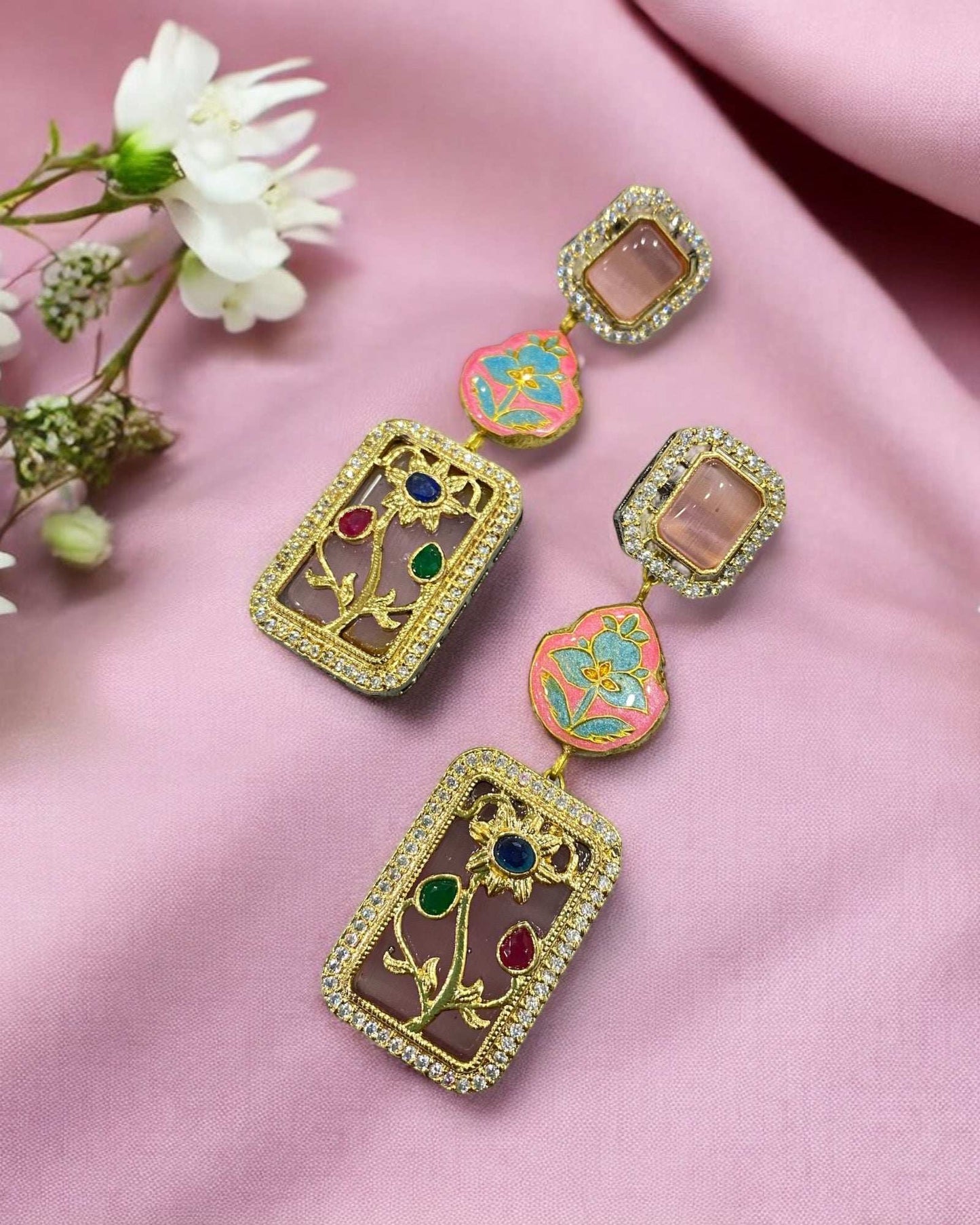 Parisa Pink Fusion Necklace Set - Pirohee by parul sharma