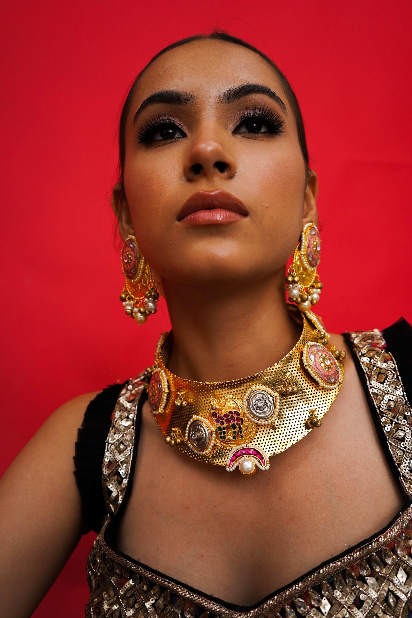 Kaiynaat Jadau Hasli Set - Pirohee by parul sharma