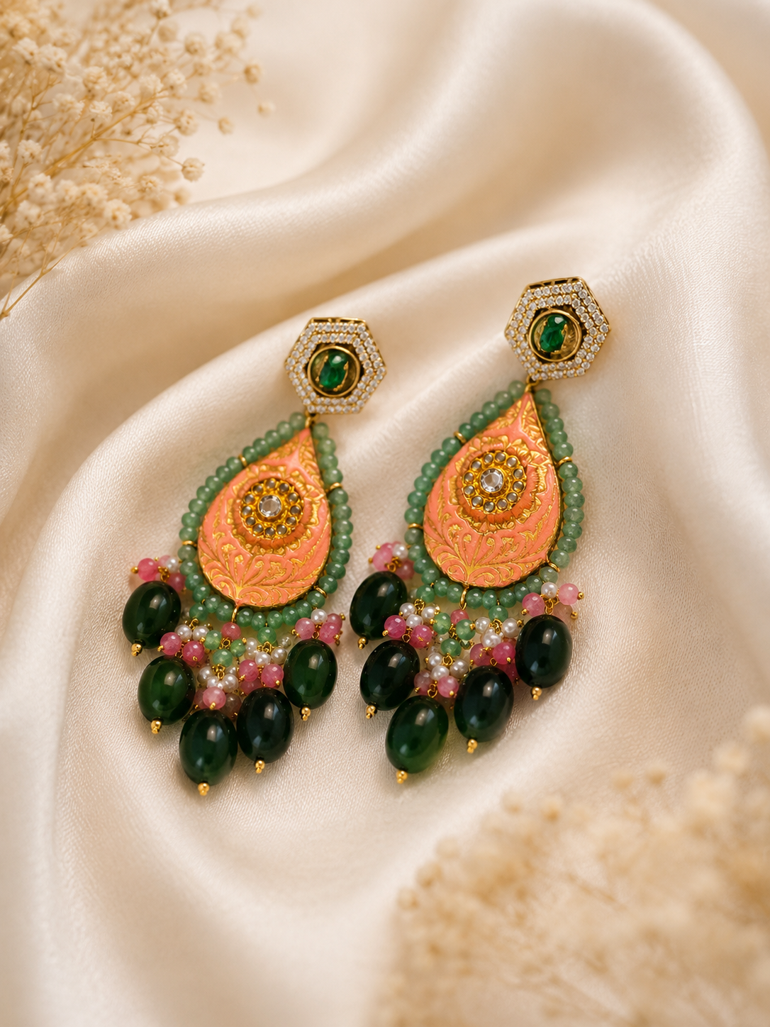 Mira Emerald Jade Necklace Set