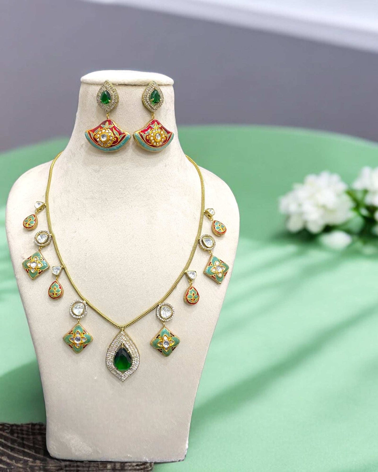 Leilah Fusion Necklace Set - Pirohee by parul sharma