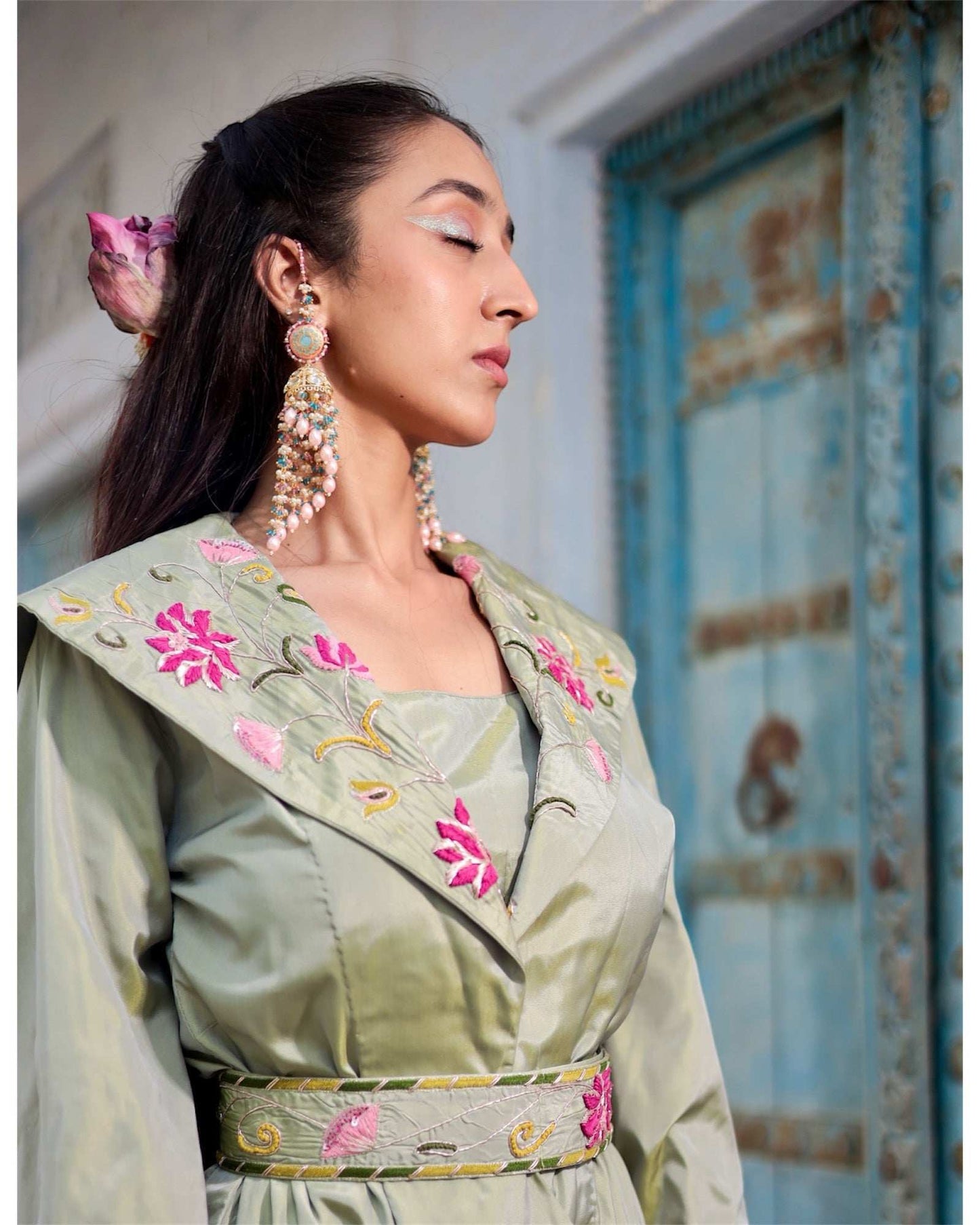 Aayat Pink Polki Jhumkas - Pirohee by parul sharma