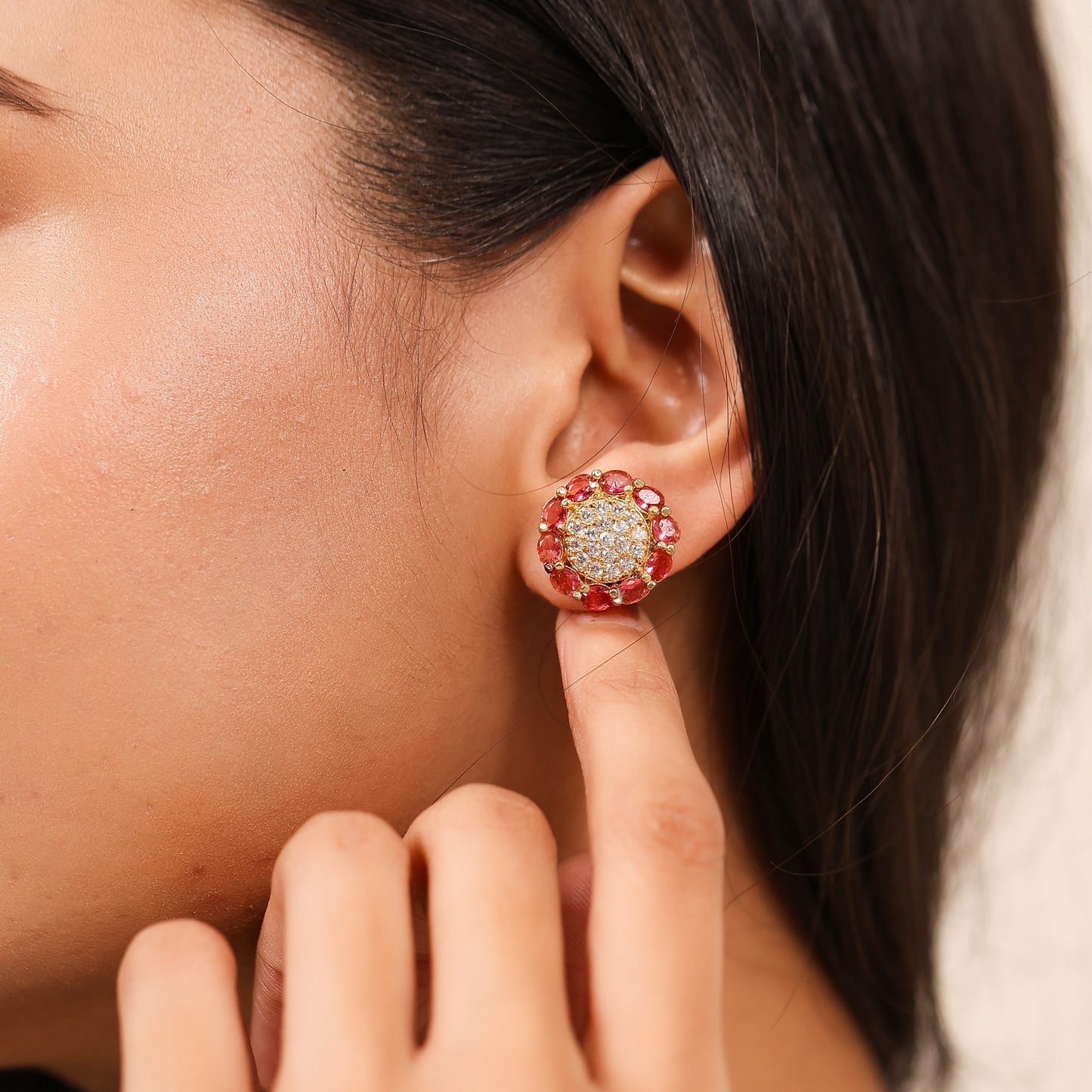 Flora Magenta Earrings