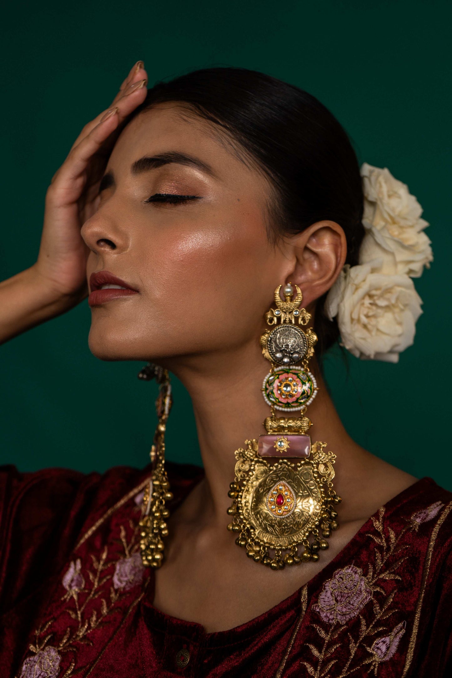 Pritha Elephant Motif Earrings - Pirohee by parul sharma