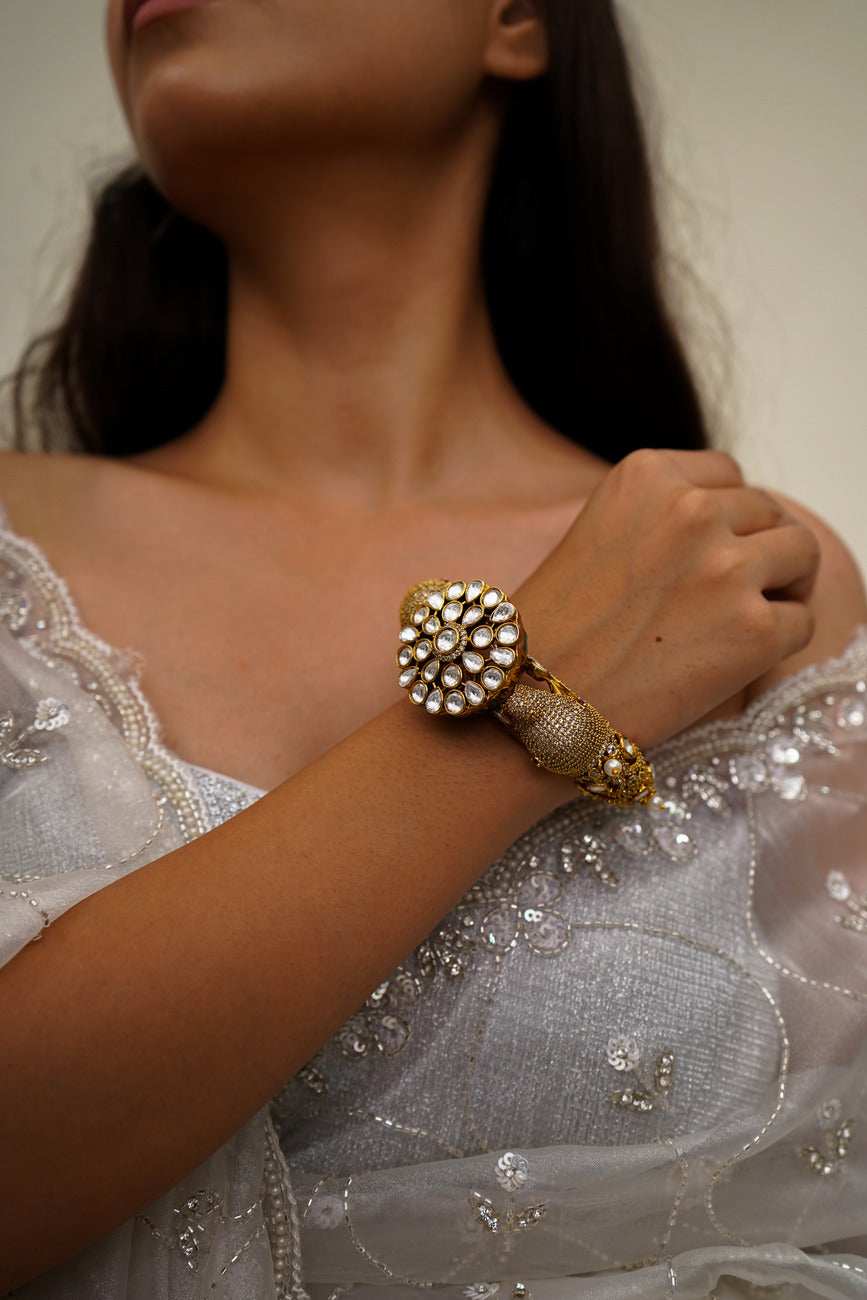 Fariha Multicolour Jadau Bangle / Kada - Pirohee by parul sharma