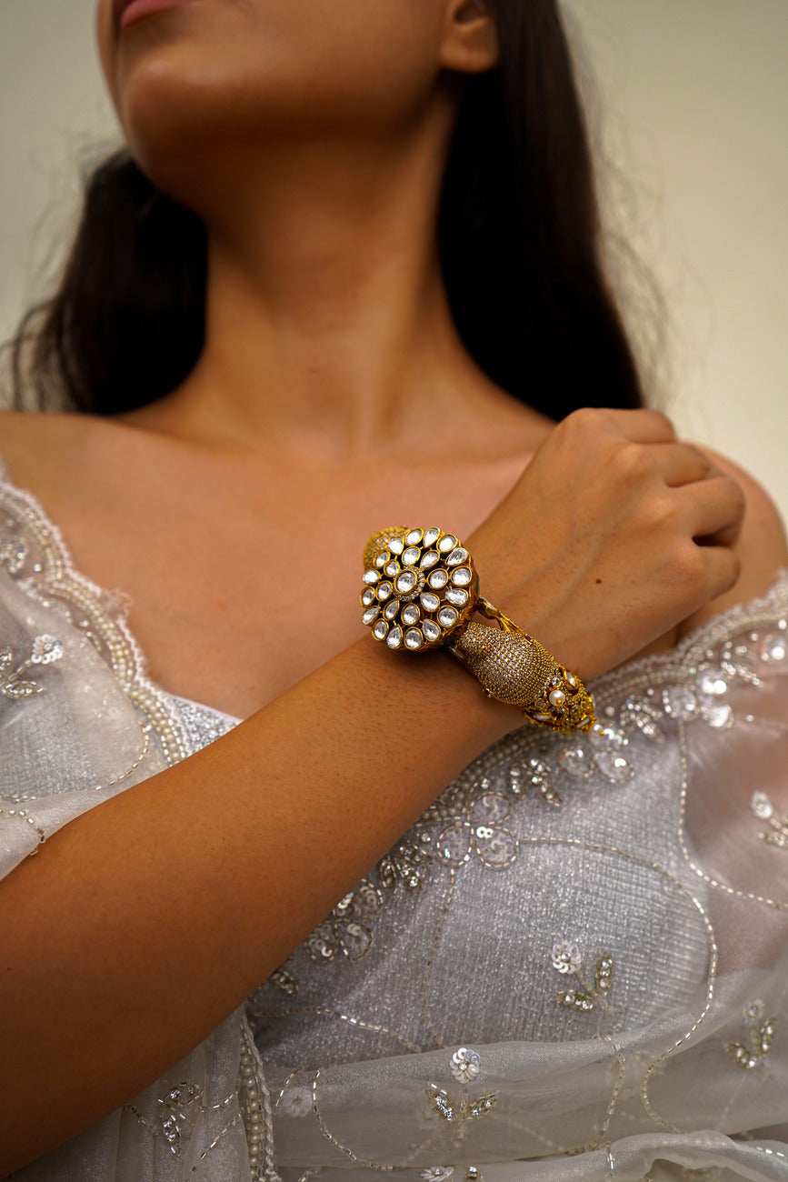 Fariha Multicolour Jadau Bangle / Kada - Pirohee by parul sharma