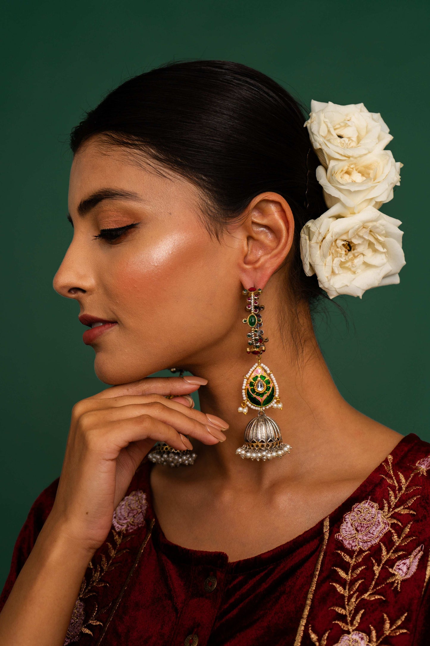 Krithika Jhumka Earrings - Pirohee by parul sharma