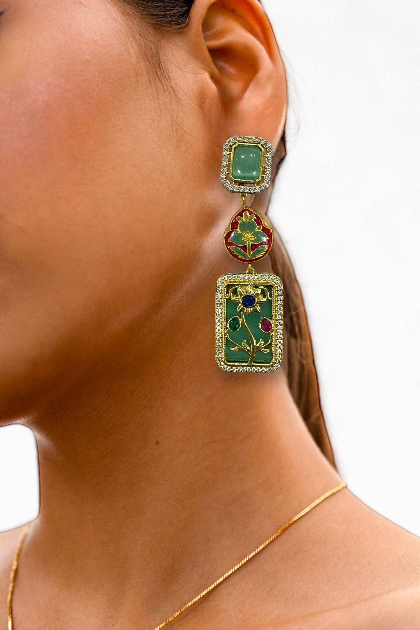 Parisa Aquamarine Fusion Necklace Set - Pirohee by parul sharma