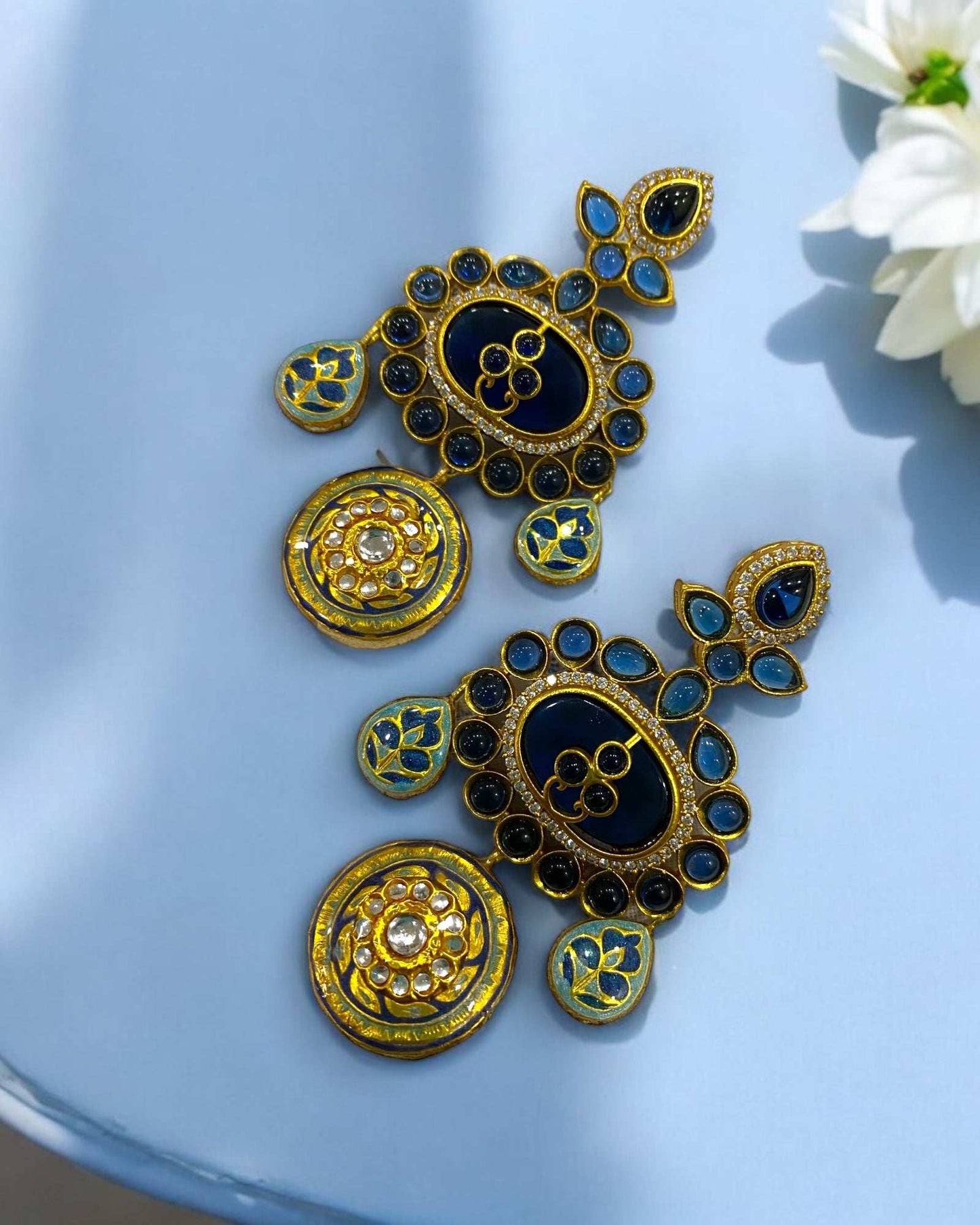 Alvira Dark Blue Jadau Hasli
Set - Pirohee by parul sharma