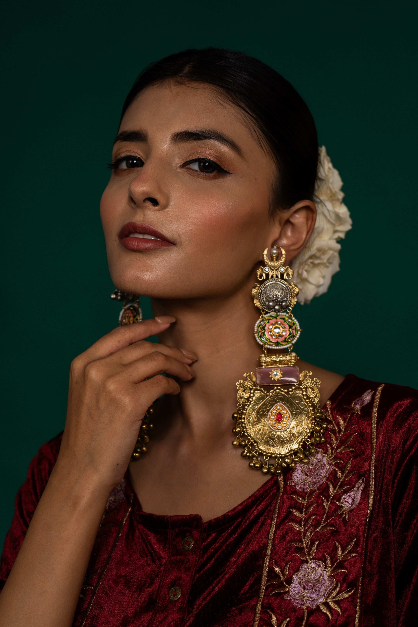Pritha Elephant Motif Earrings - Pirohee by parul sharma