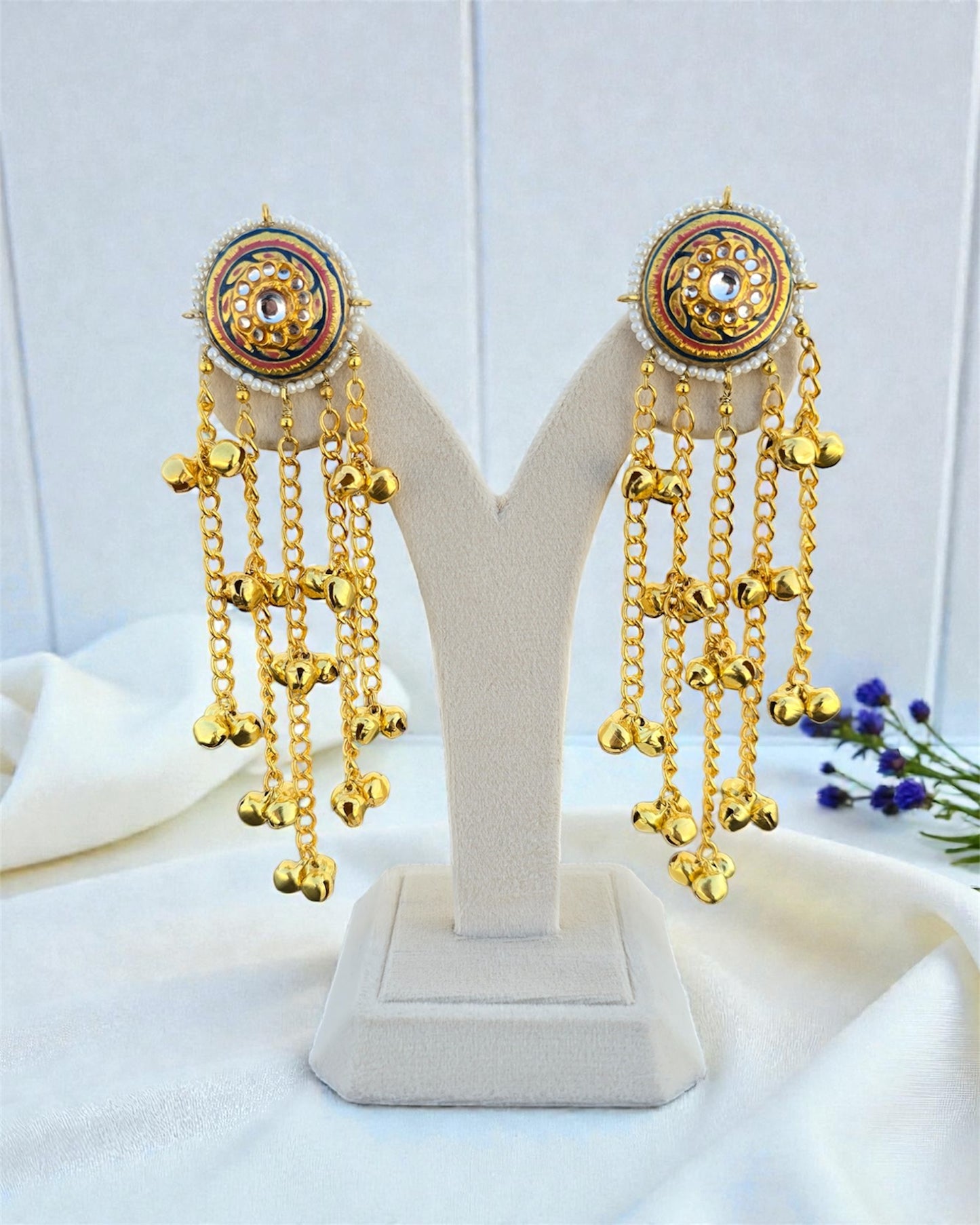 Kashmira Blue & pink Ghungroo Drops