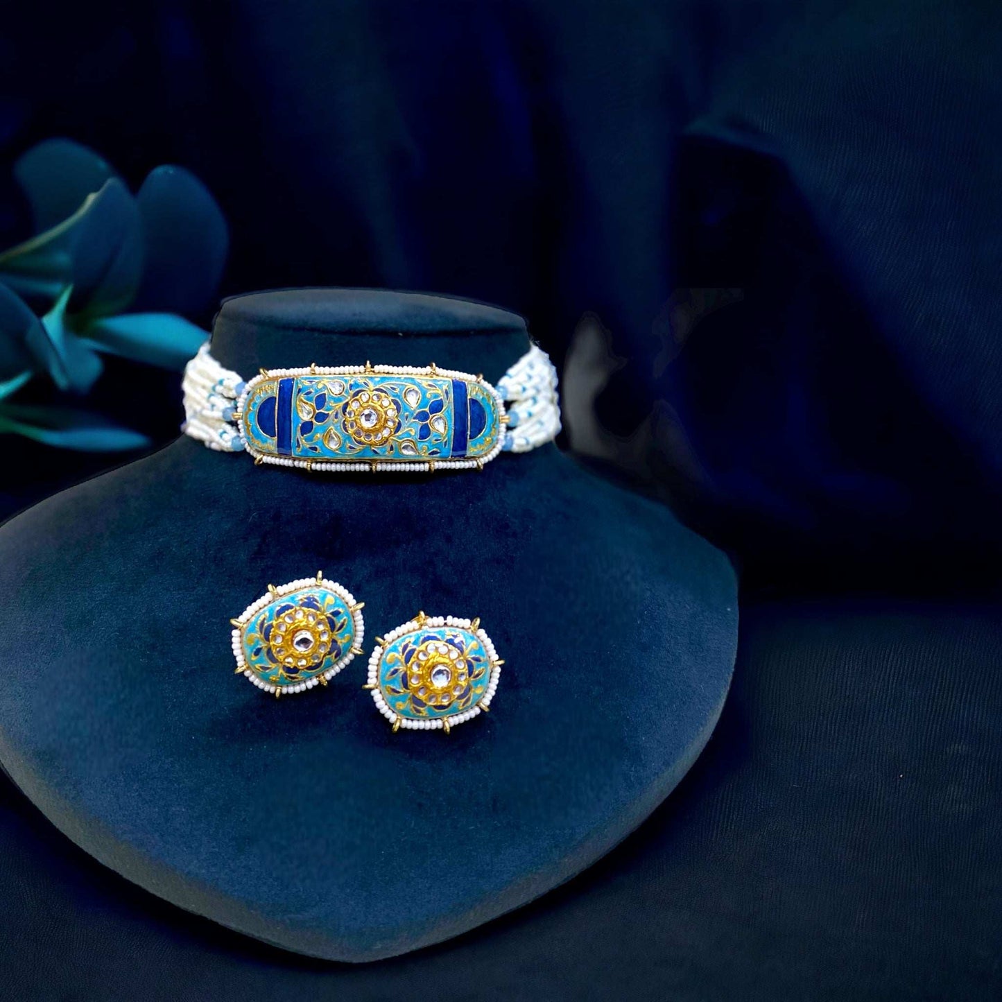 Iqra Turquoise Meenakari
Choker Set - Pirohee by parul sharma