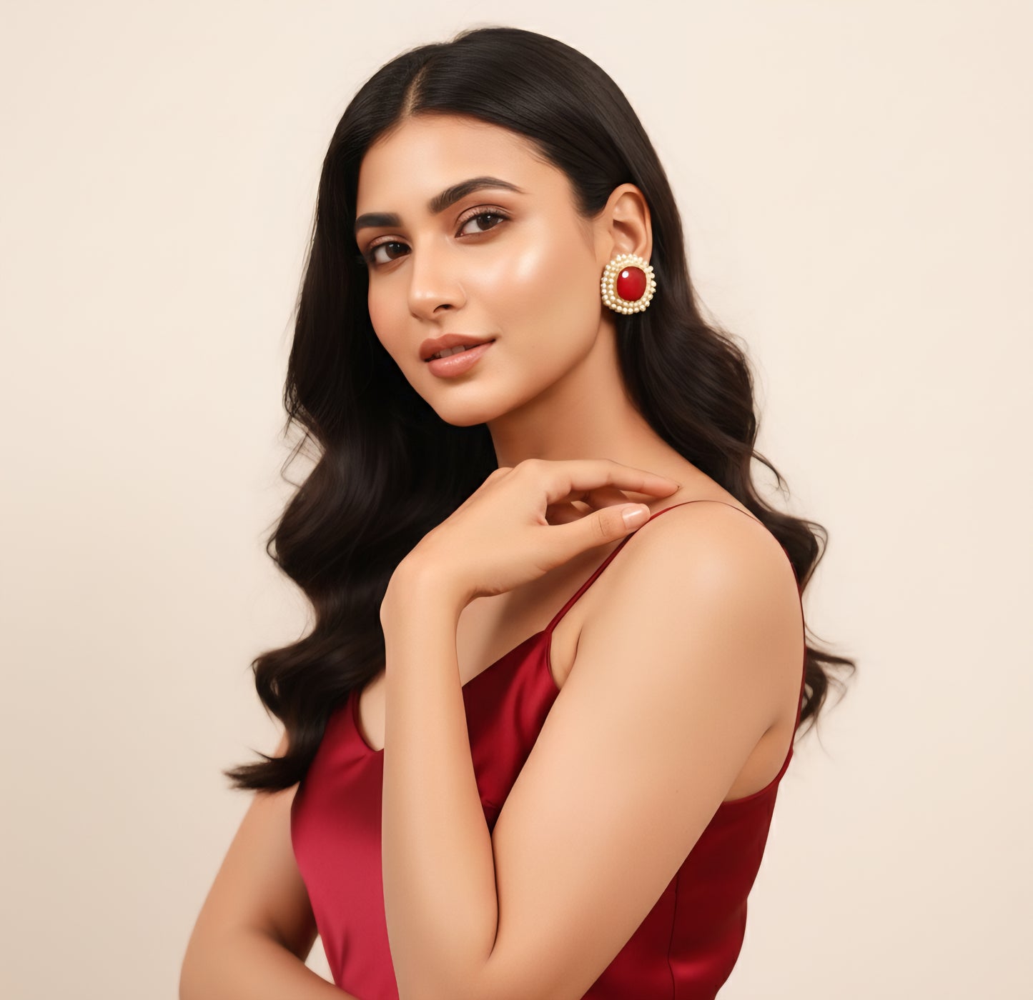 Ruby Bloom Stud Earrings