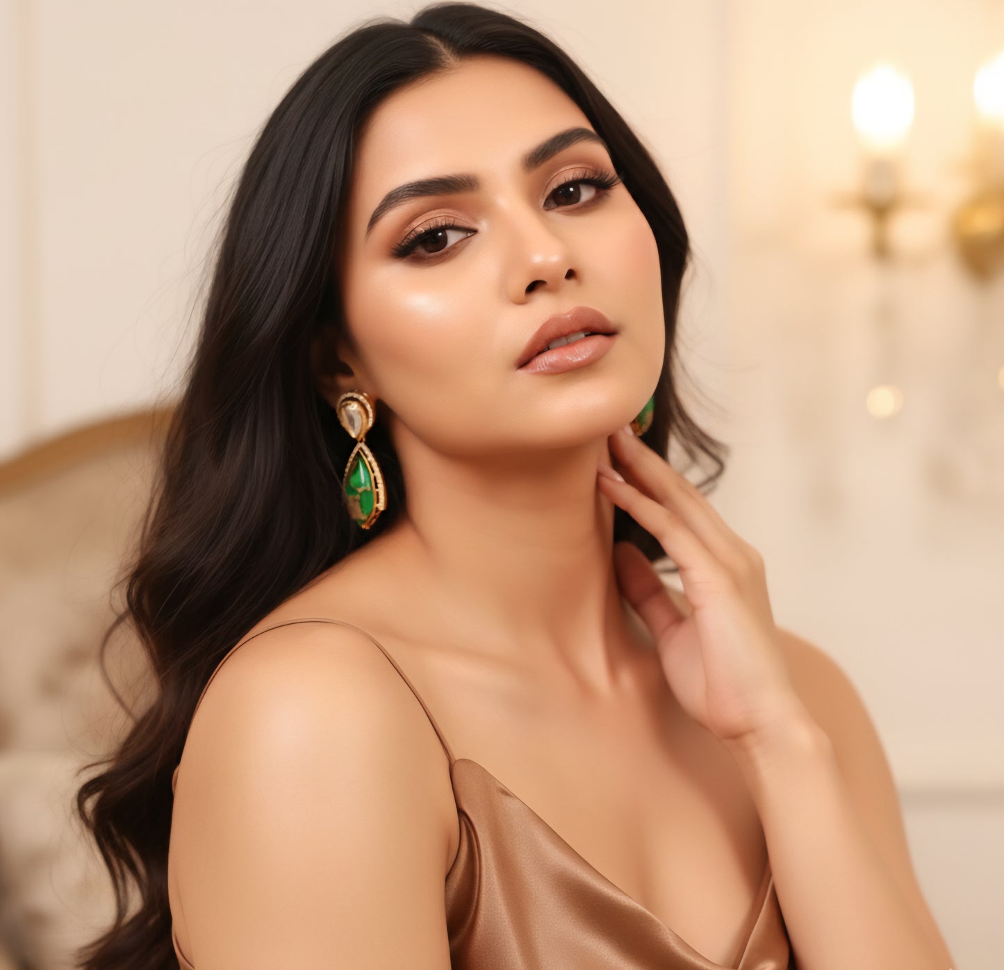 Aveline Green Earrings