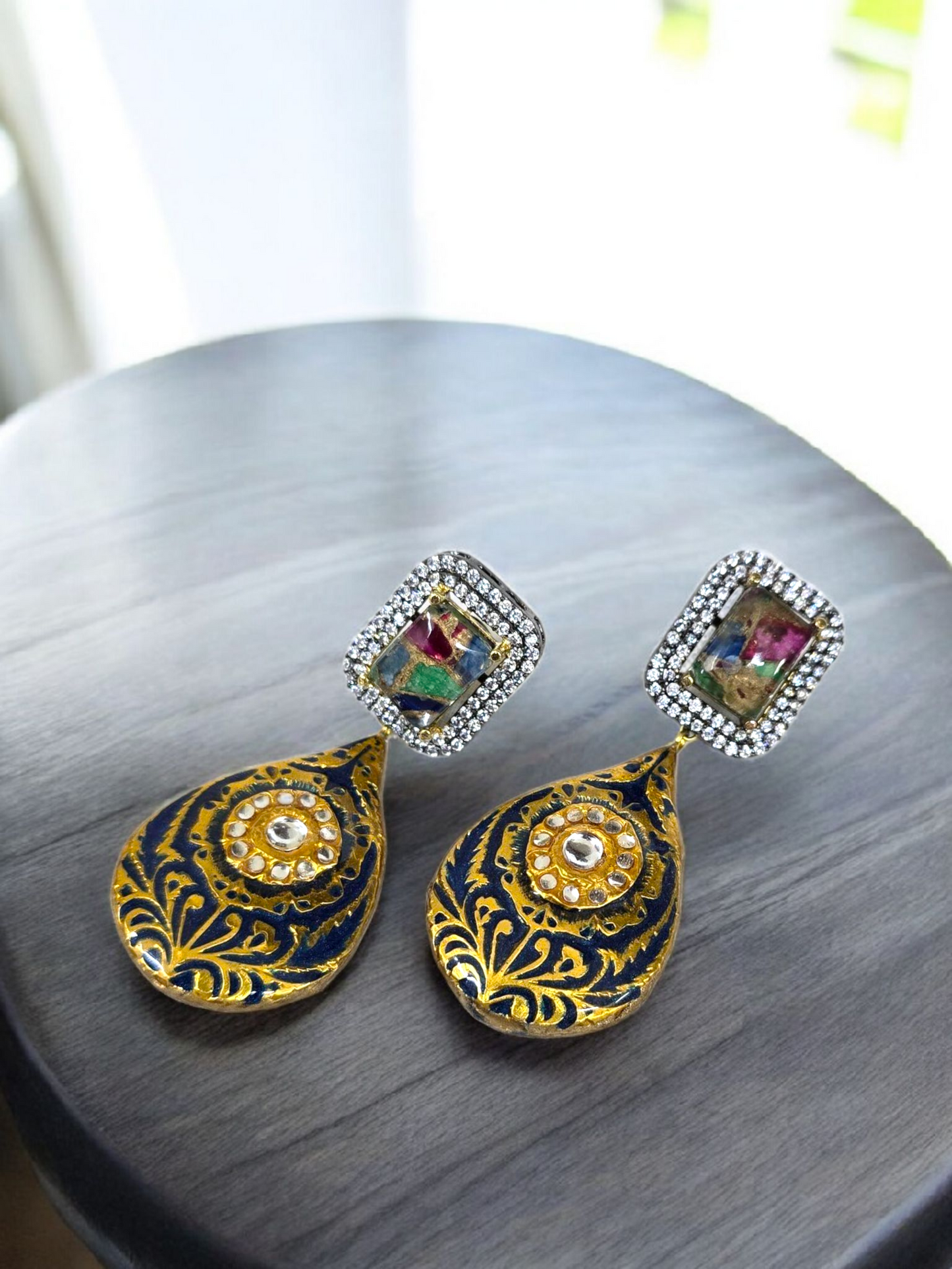 Azure Blue Meena Drops