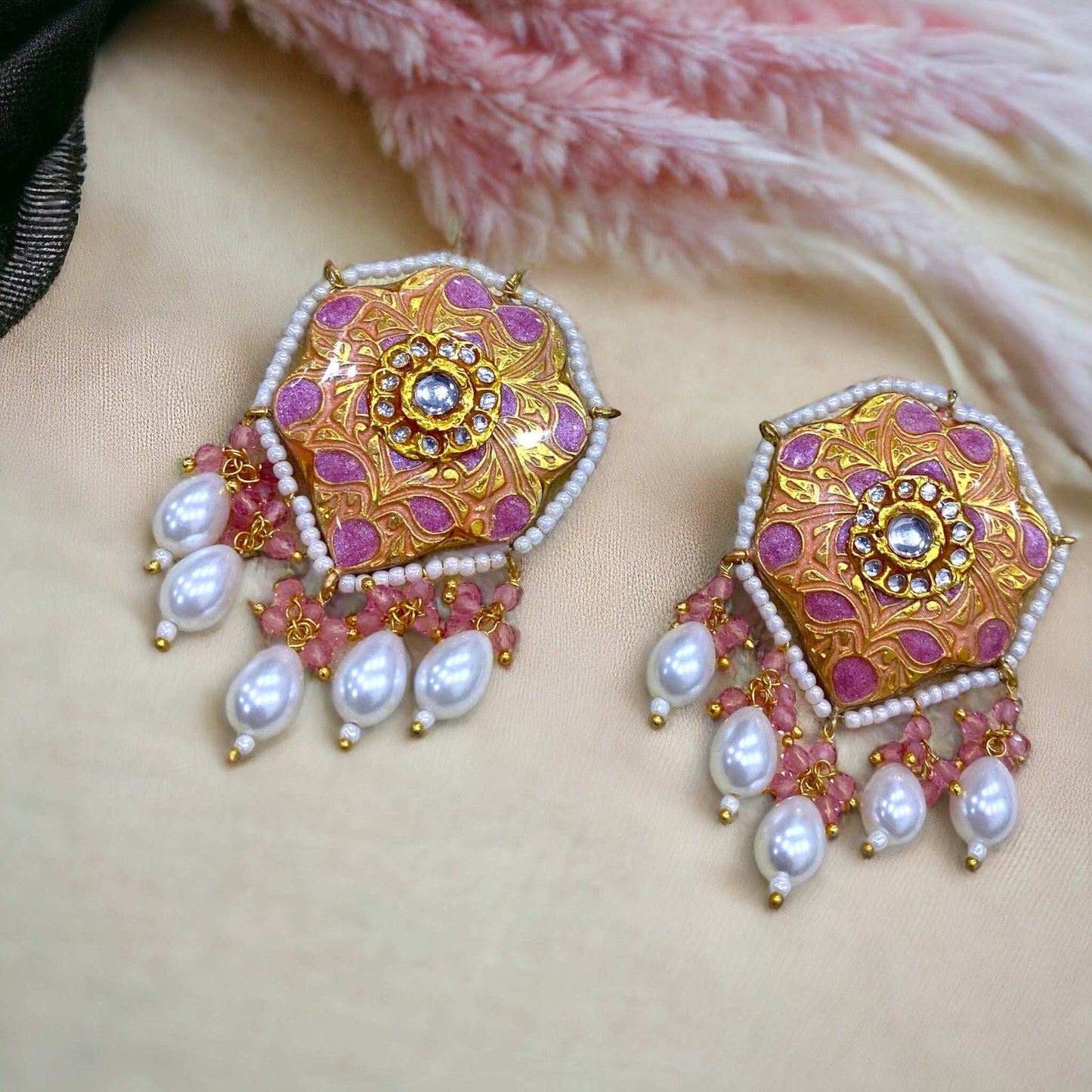 Saira Pink Meenakari
Necklace Set - Pirohee by parul sharma