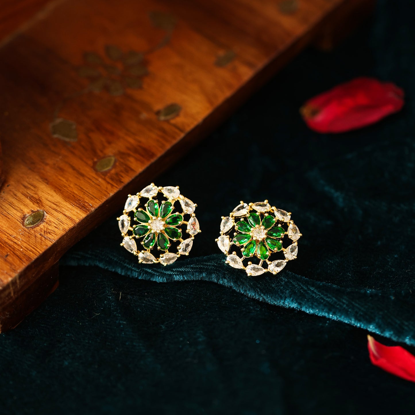 Siena Green Stud Earrings