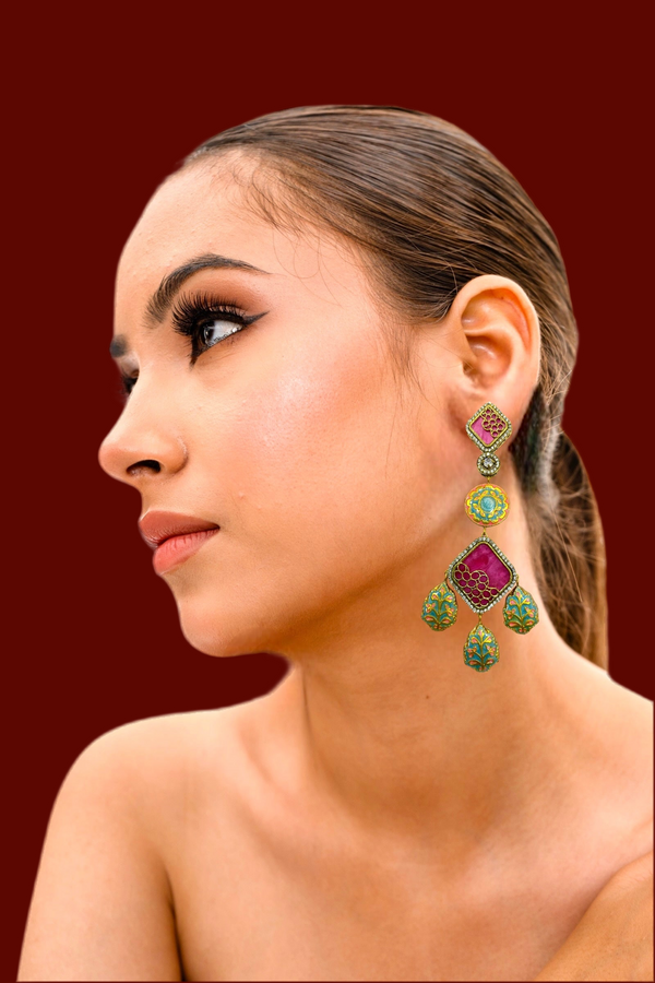 Haniya Pink Fusion Earrings