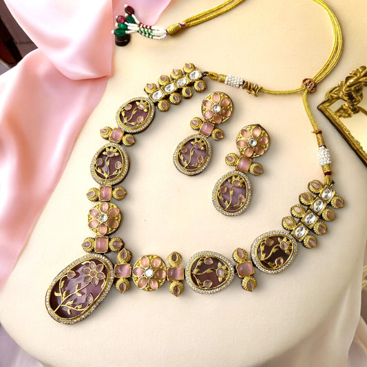 Zahira Pink Necklace Set