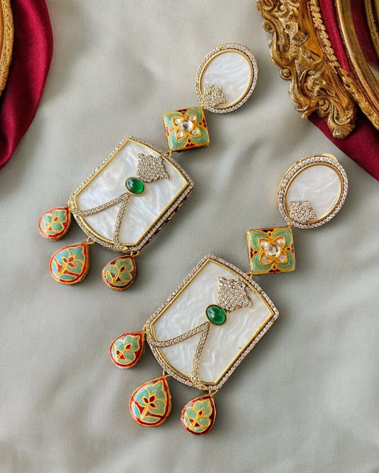 Riana Maroon Mother of Pearl
Fusion Earrings - Pirohee by parul sharma