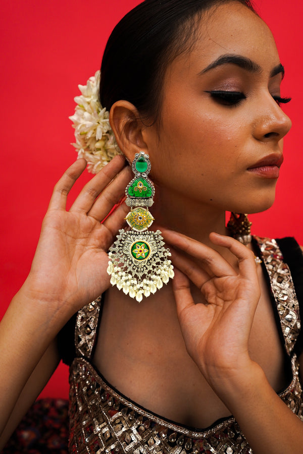 Zubeida Green Fusion Earrings