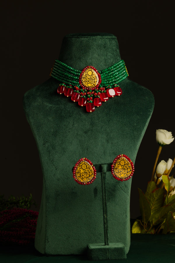 Alluring Maroon Red Choker Set - Pirohee by parul sharma