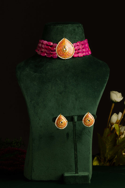 Graceful Magenta Choker Set - Pirohee by parul sharma