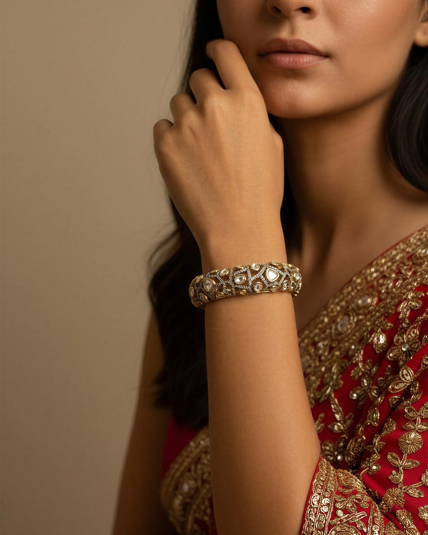 Roohin Adjustable Polki Kada