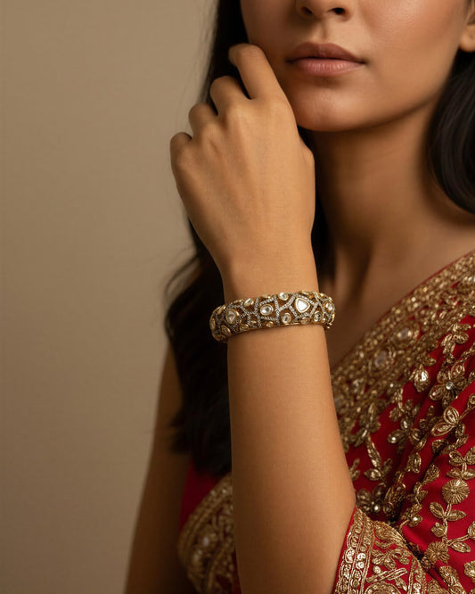 Roohin Adjustable Polki Kada