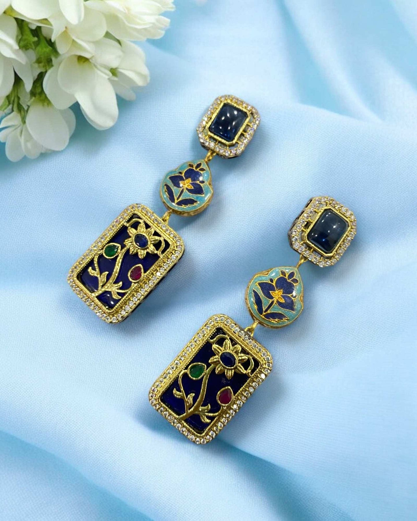 Parisa Blue Fusion Necklace Set - Pirohee by parul sharma