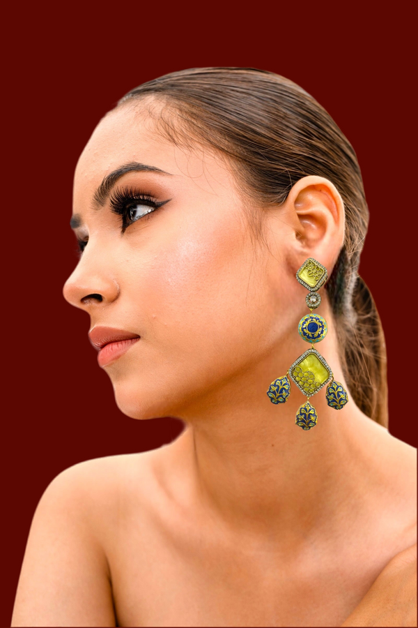 Haniya Yellow Fusion Earrings