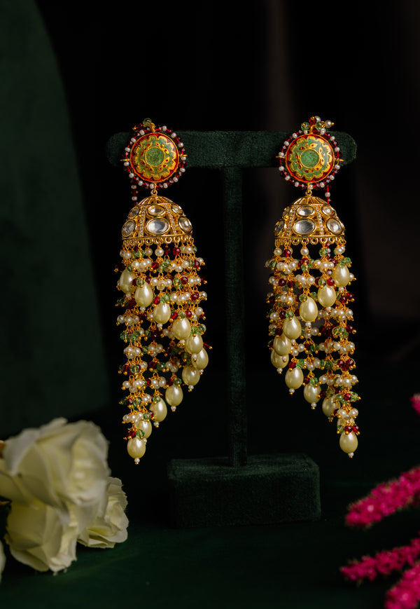 Aayat Maroon Polkis Jhumkas - Pirohee by parul sharma