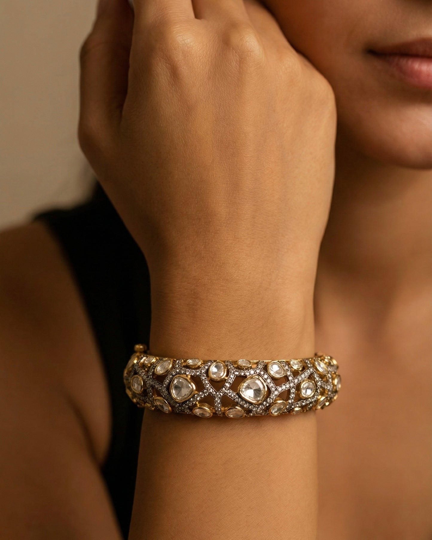 Roohin Adjustable Polki Kada