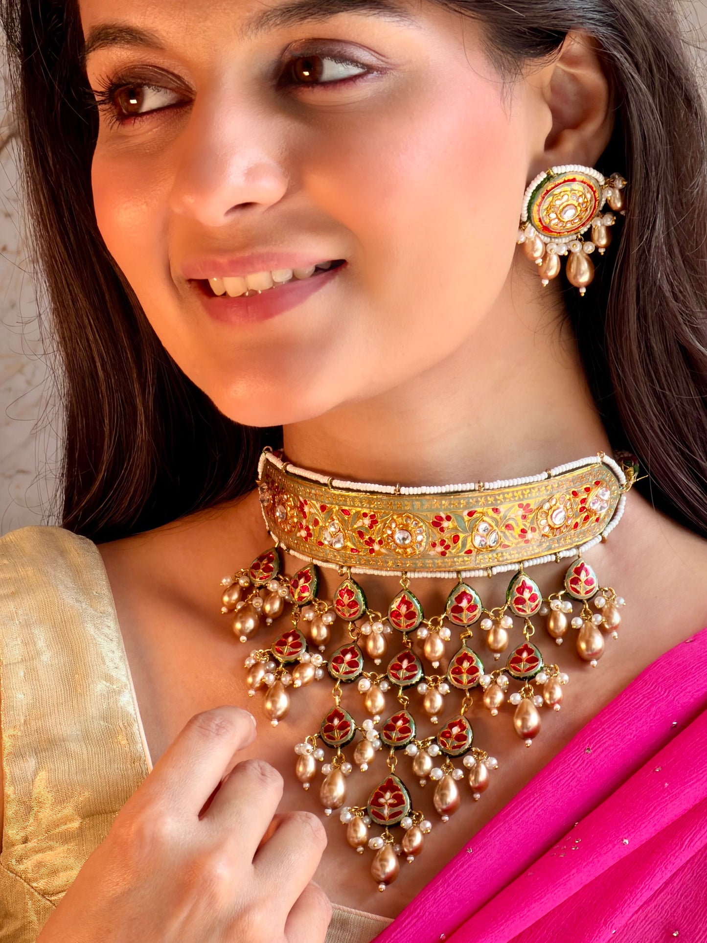 Gulnaar Handcrafted Meenakari Choker Set