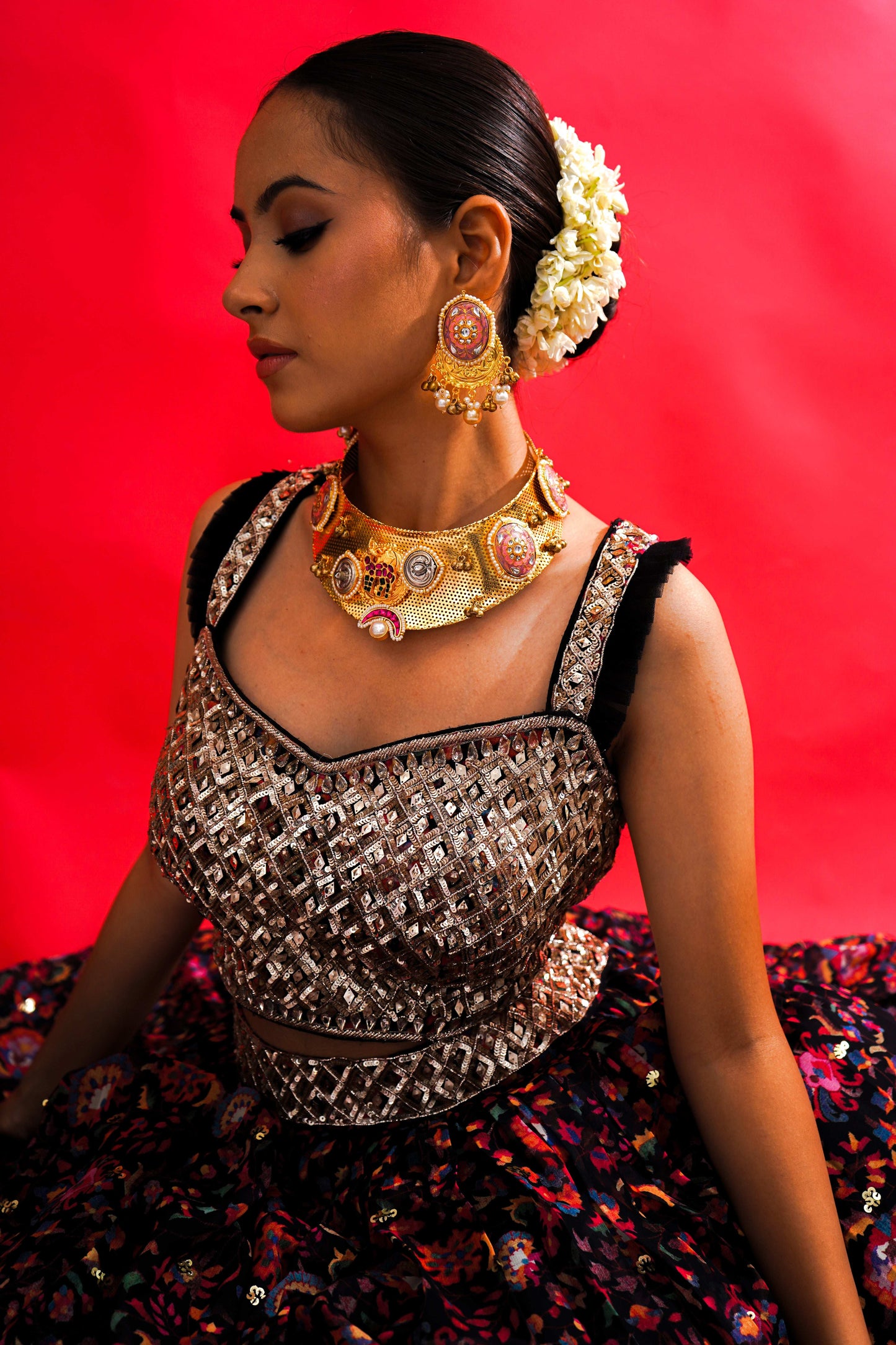 Kaiynaat Jadau Hasli Set - Pirohee by parul sharma