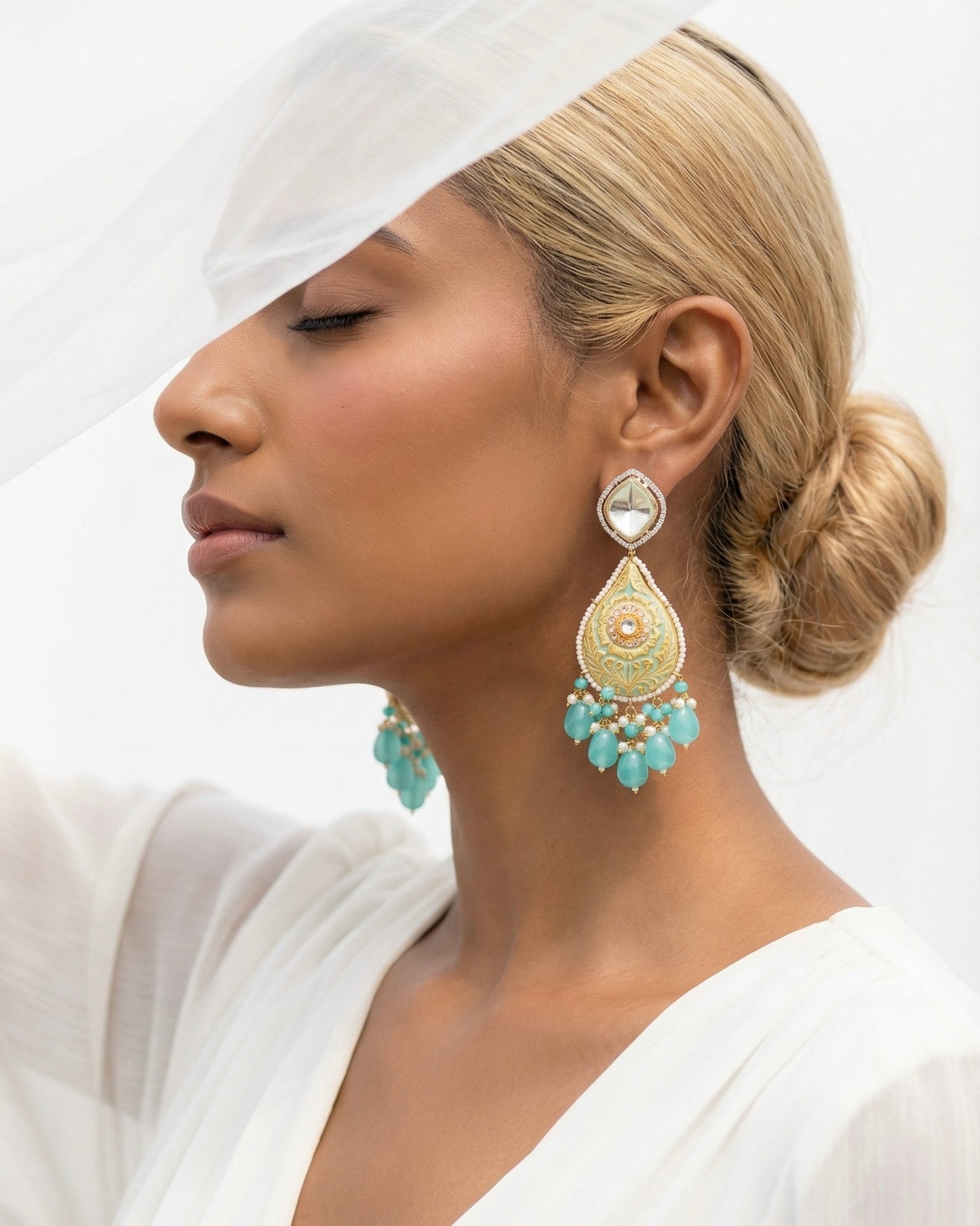 Adah Turquoise Polki Earrings