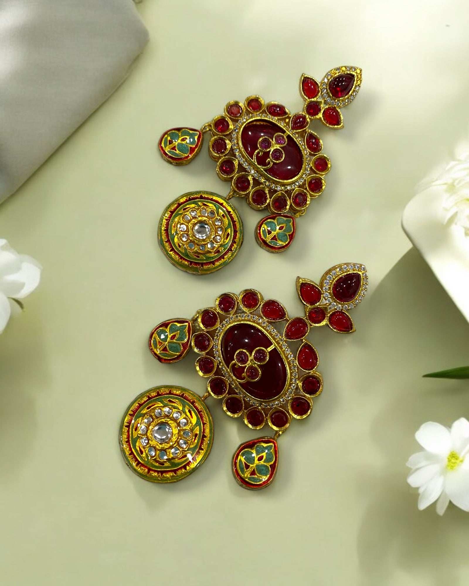 Alvira Maroon Red Jadau Hasli
Set - Pirohee by parul sharma