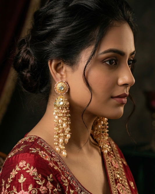 Aayat Coral Polki Jhumkas