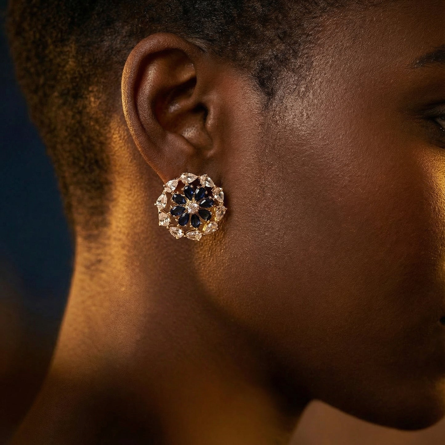 Siena Blue Stud Earring