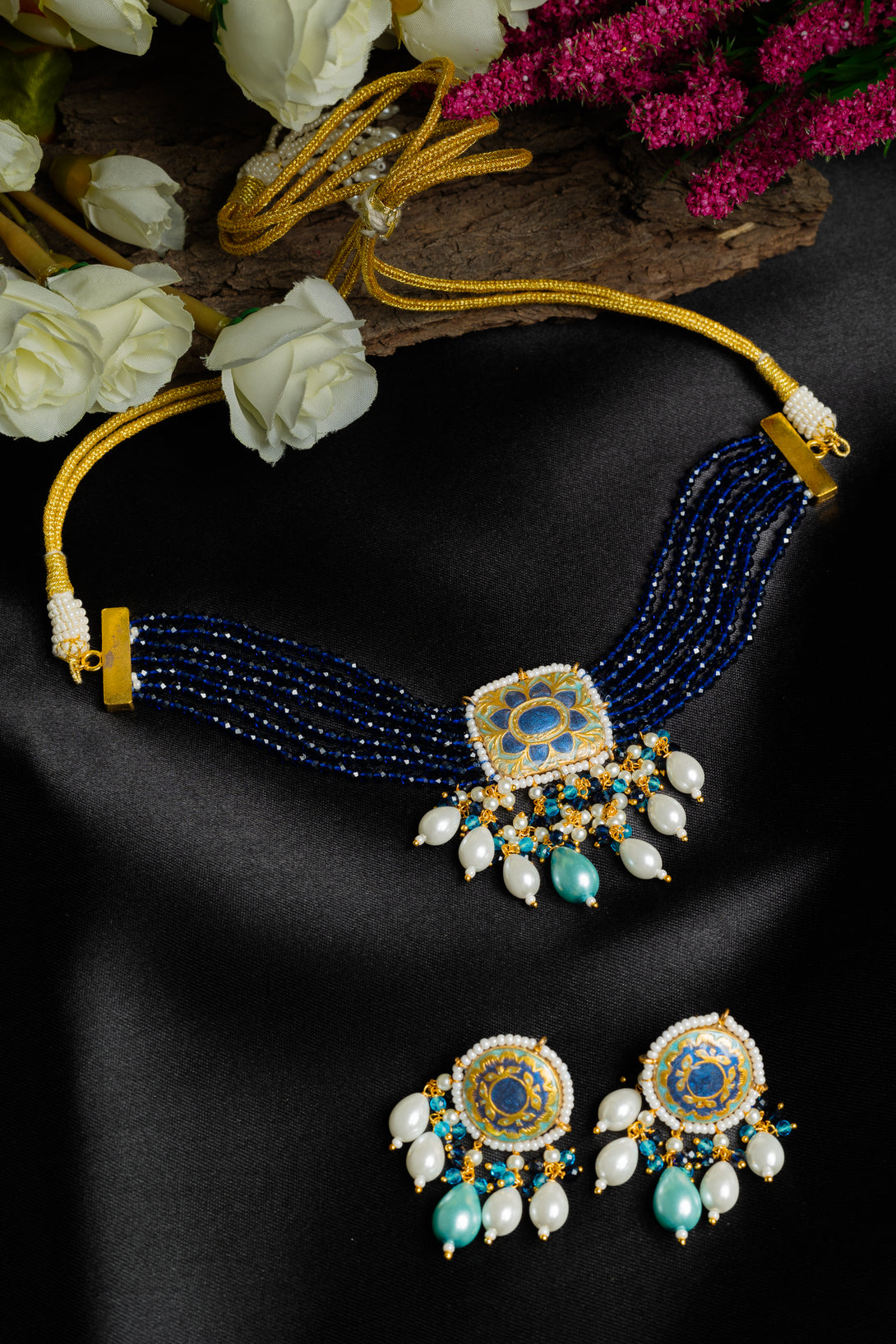 Enticing Royal Blue Necklace Set - Pirohee by parul sharma